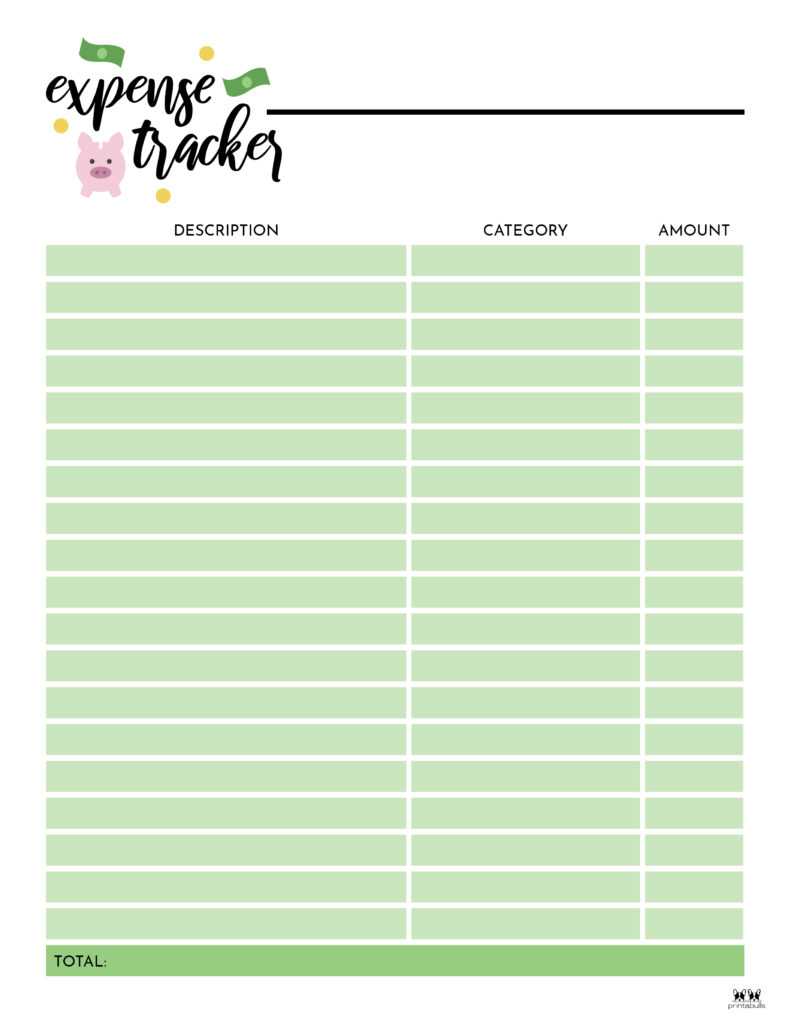 free printable expense tracker printable
