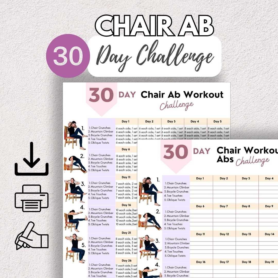 28 day chair workout challenge free printable 28 day chair workout challenge free printable