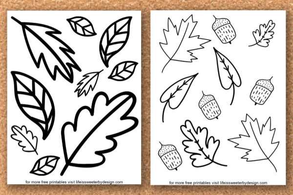 leaves coloring pages printable