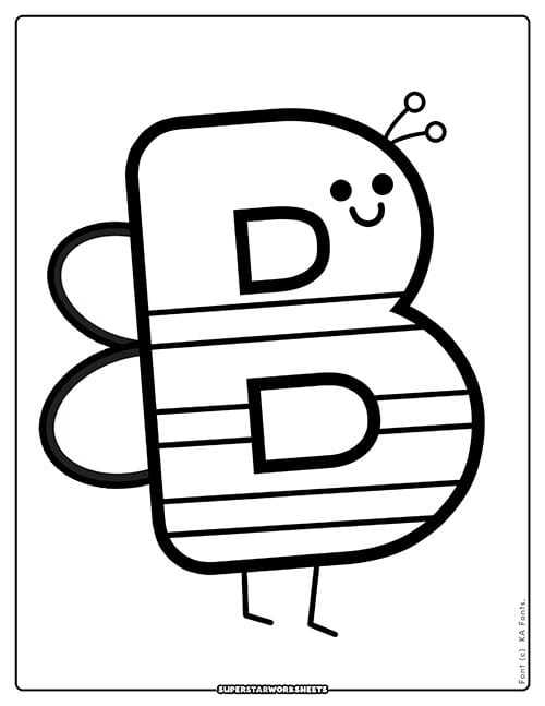 letter b printable coloring pages