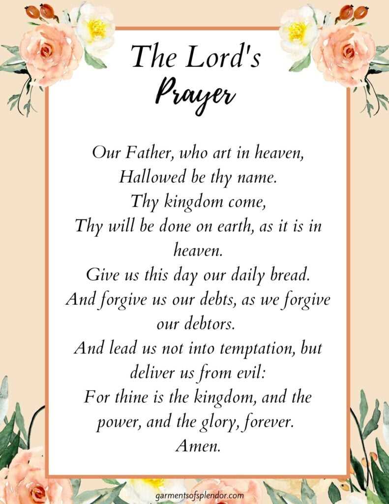 the lords prayer printable