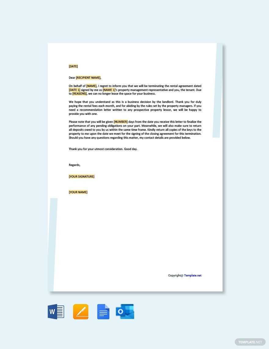 printable lease termination letter