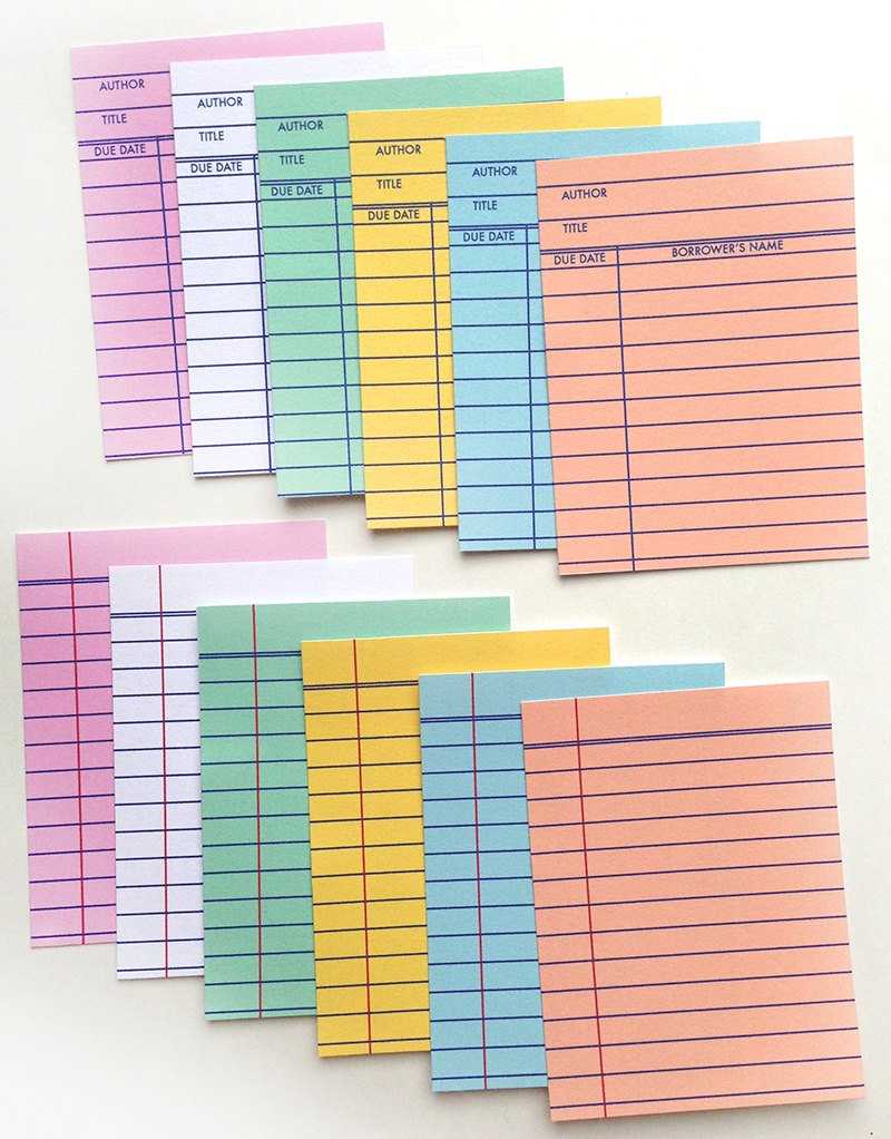 printable library cards