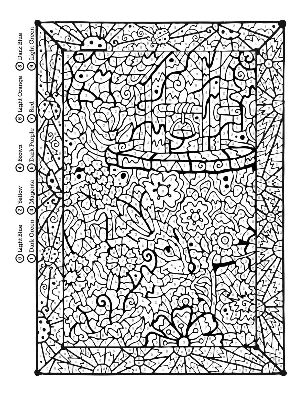 color by number printable hard