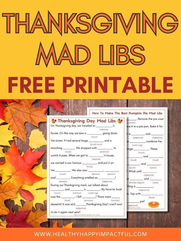 free printable mad libs for thanksgiving