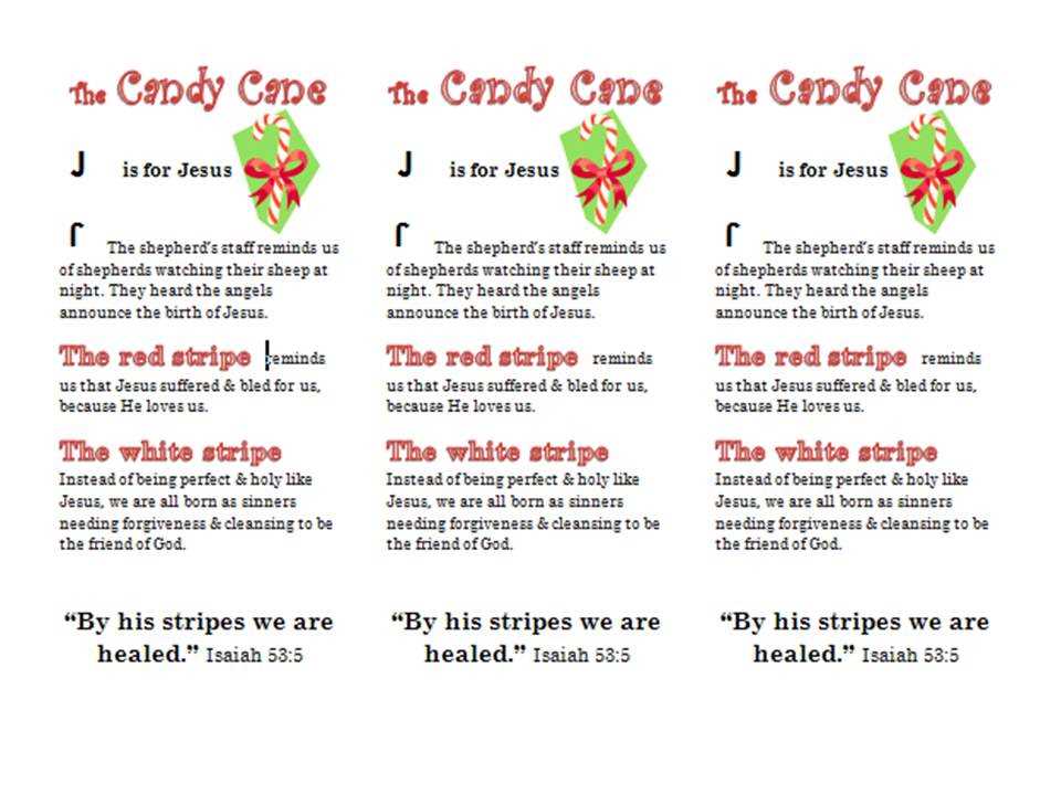 meaning of the candy cane free printable