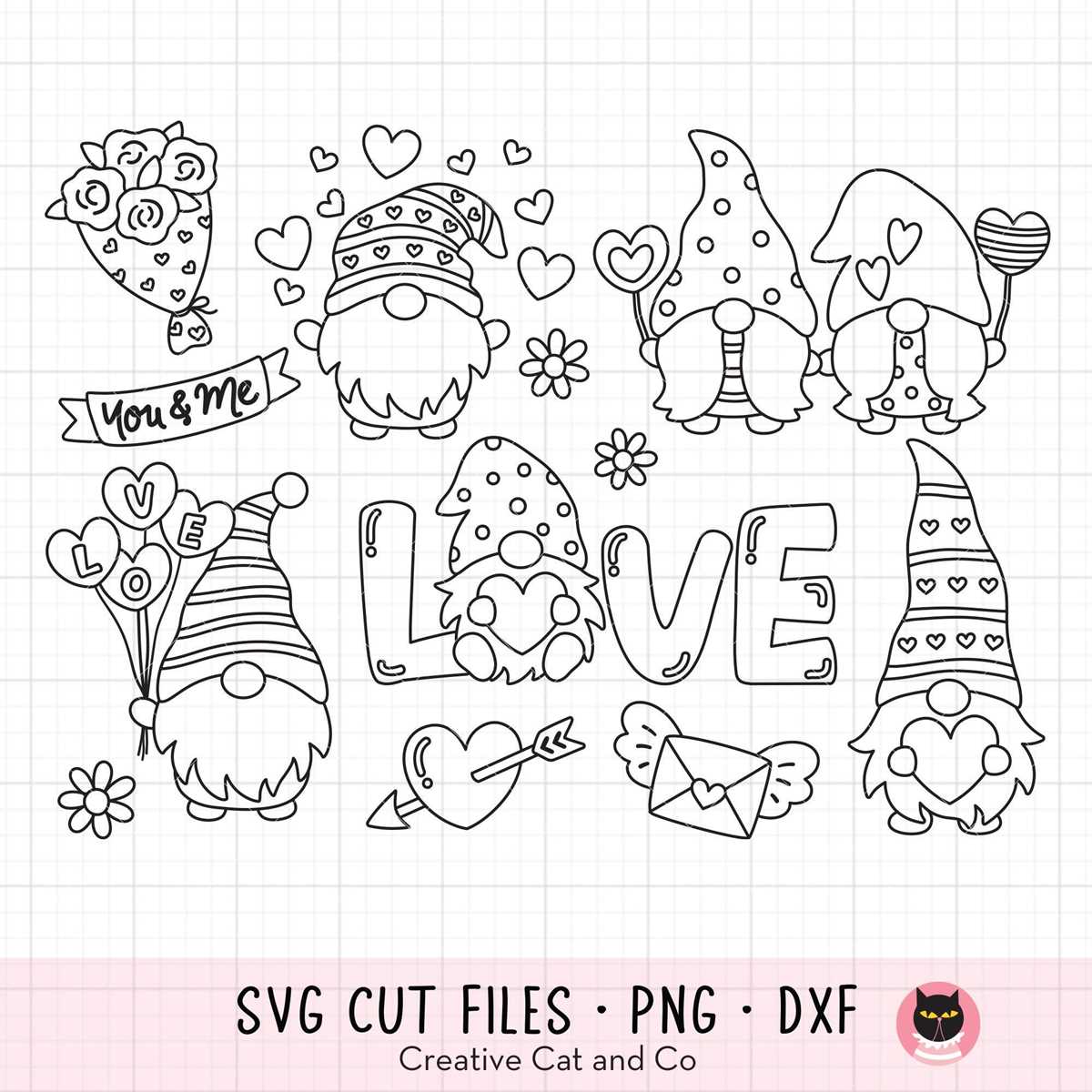 free printable valentine gnome coloring pages