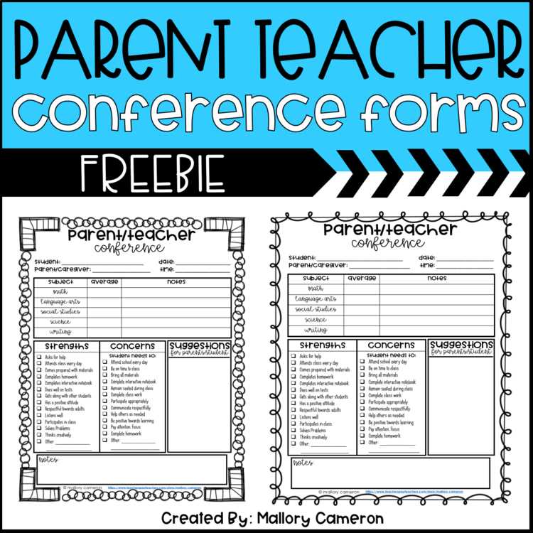 parent teacher conference printable forms