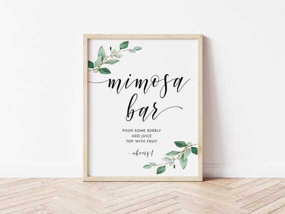 mimosa bar sign printable