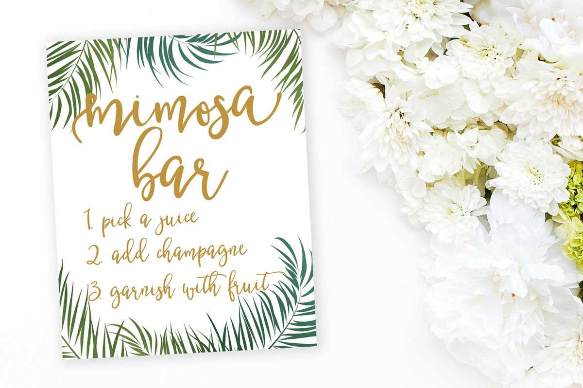 mimosa bar sign printable