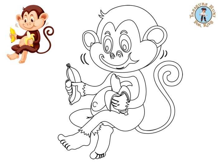 monkey printable coloring pages