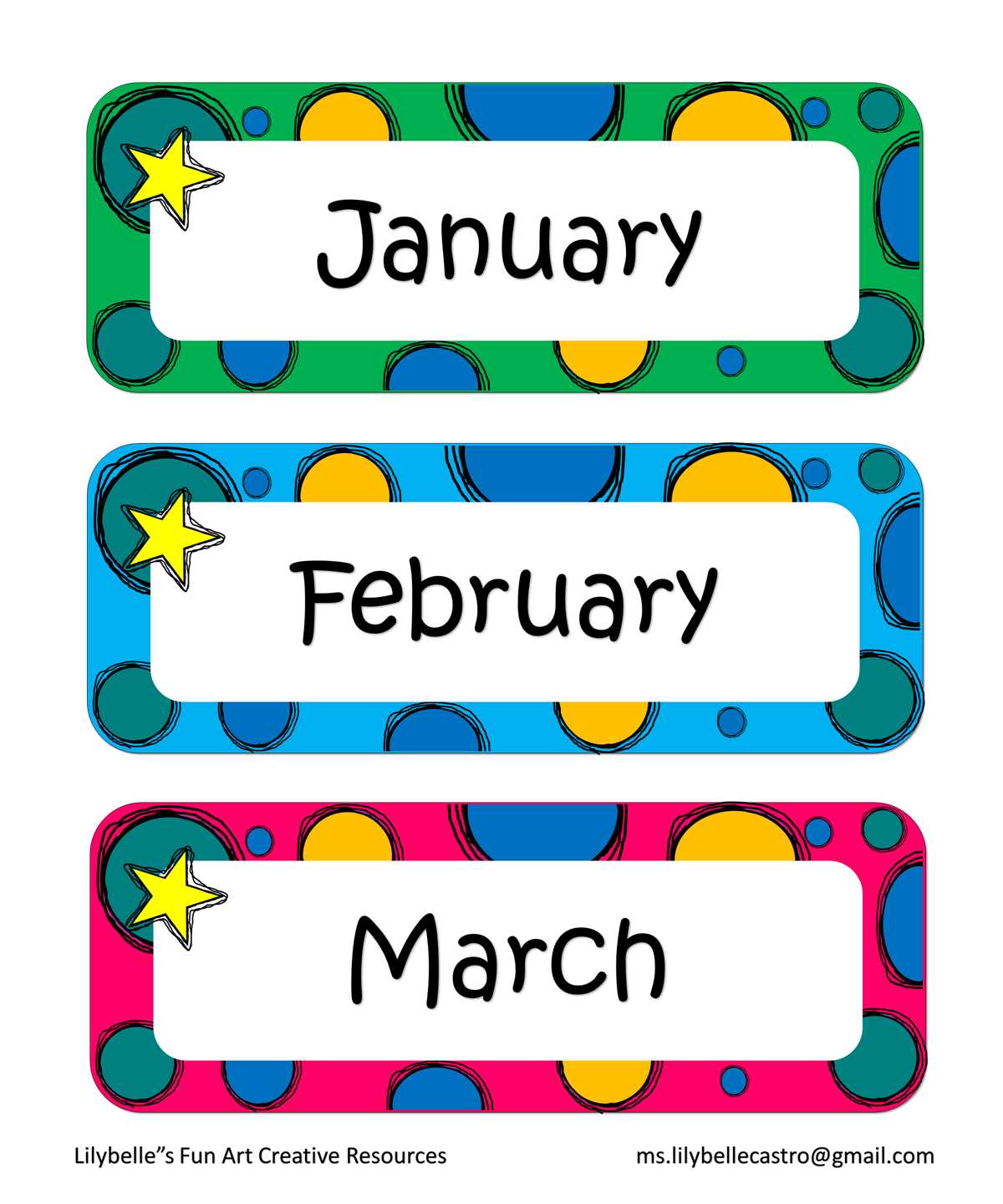 months of the year printable months of the year printable