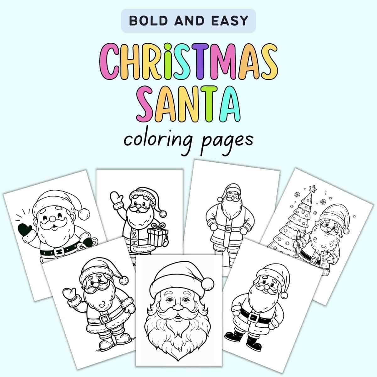 santa coloring pages printable santa coloring pages printable