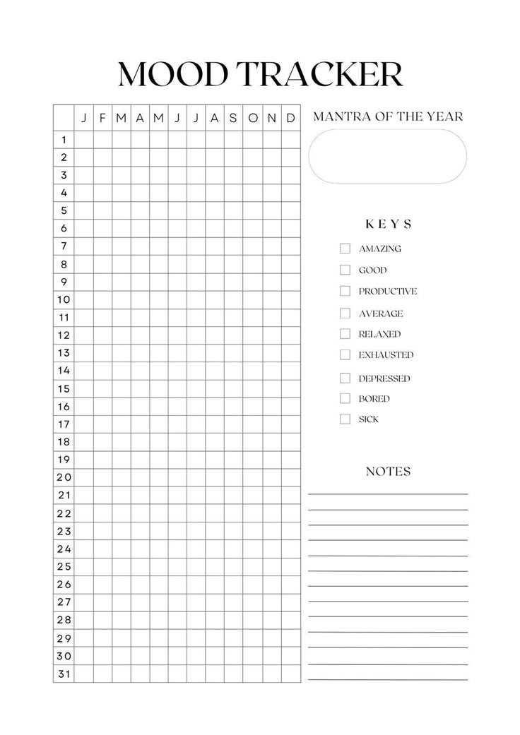 mood tracker printable