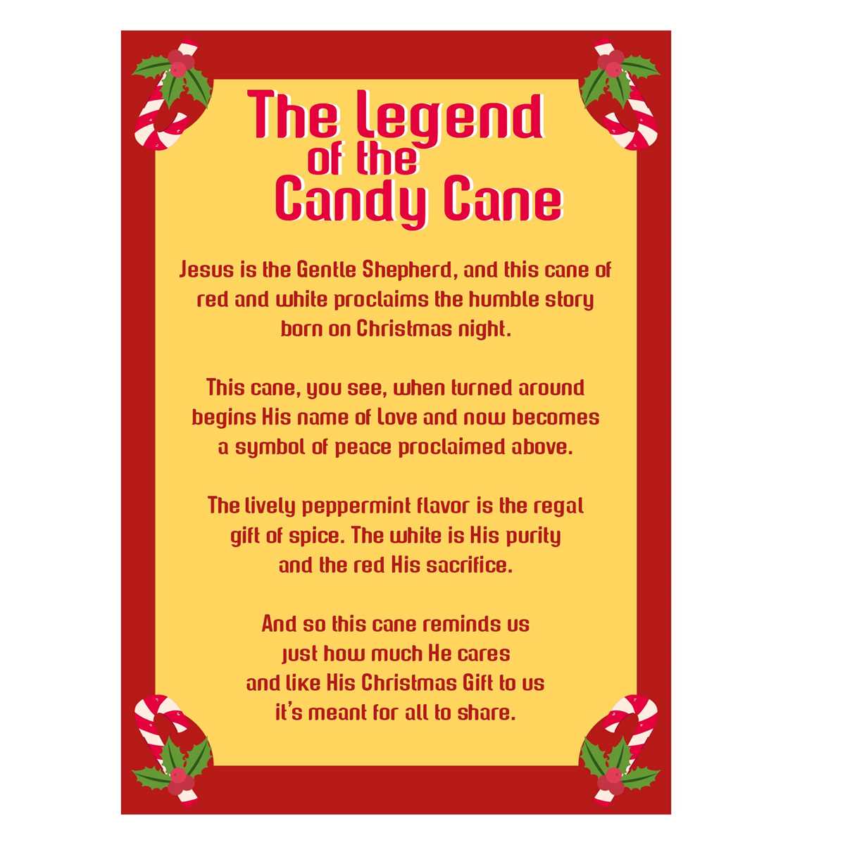 candy cane printable story