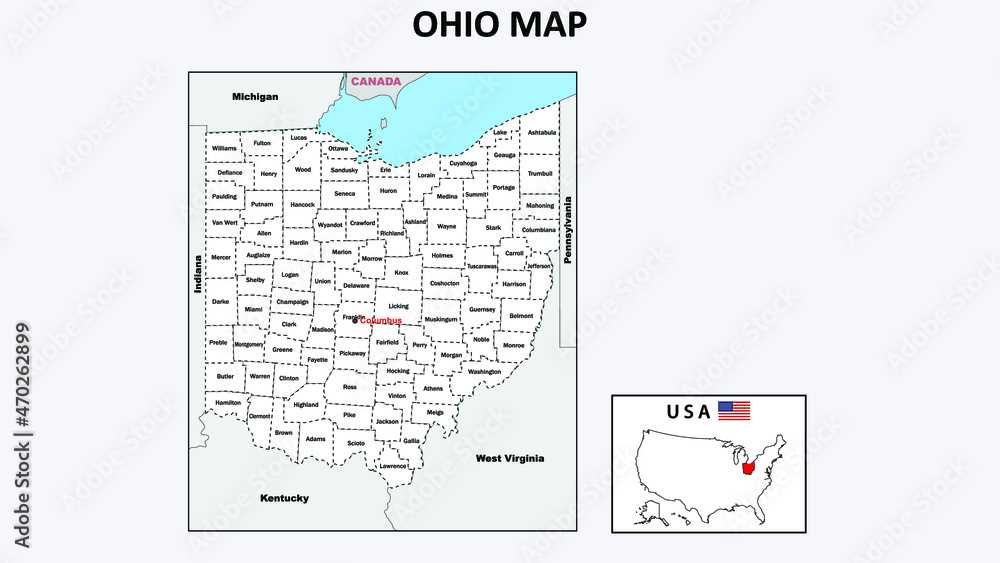 ohio printable map ohio printable map