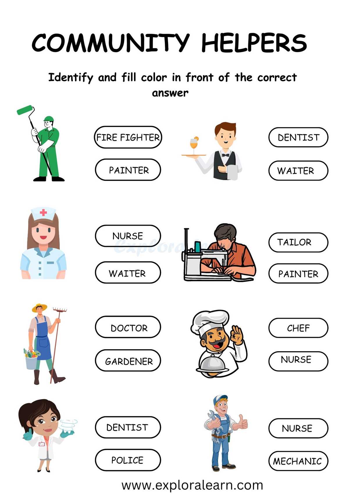 community helpers worksheets free printables