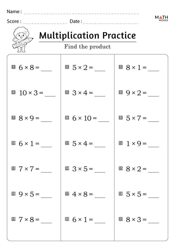 math for 3rd graders printable