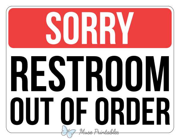 out of order sign printable free