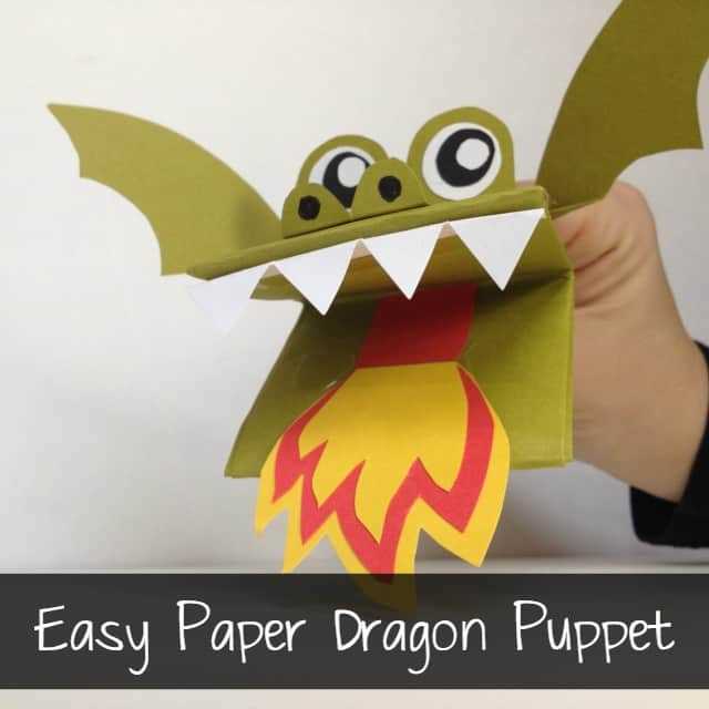 paper dragon puppet printable