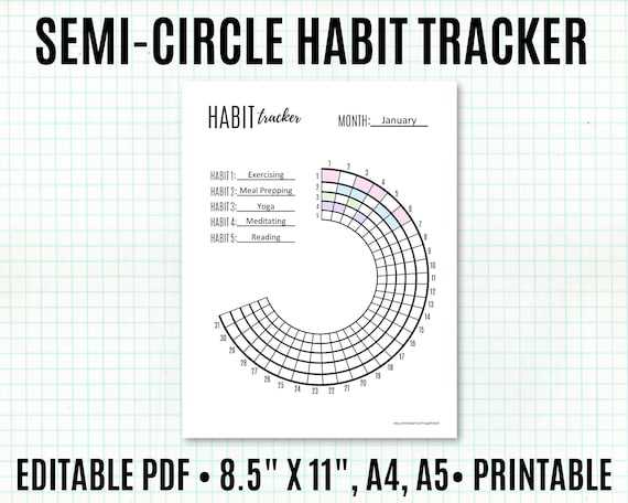 circular habit tracker printable