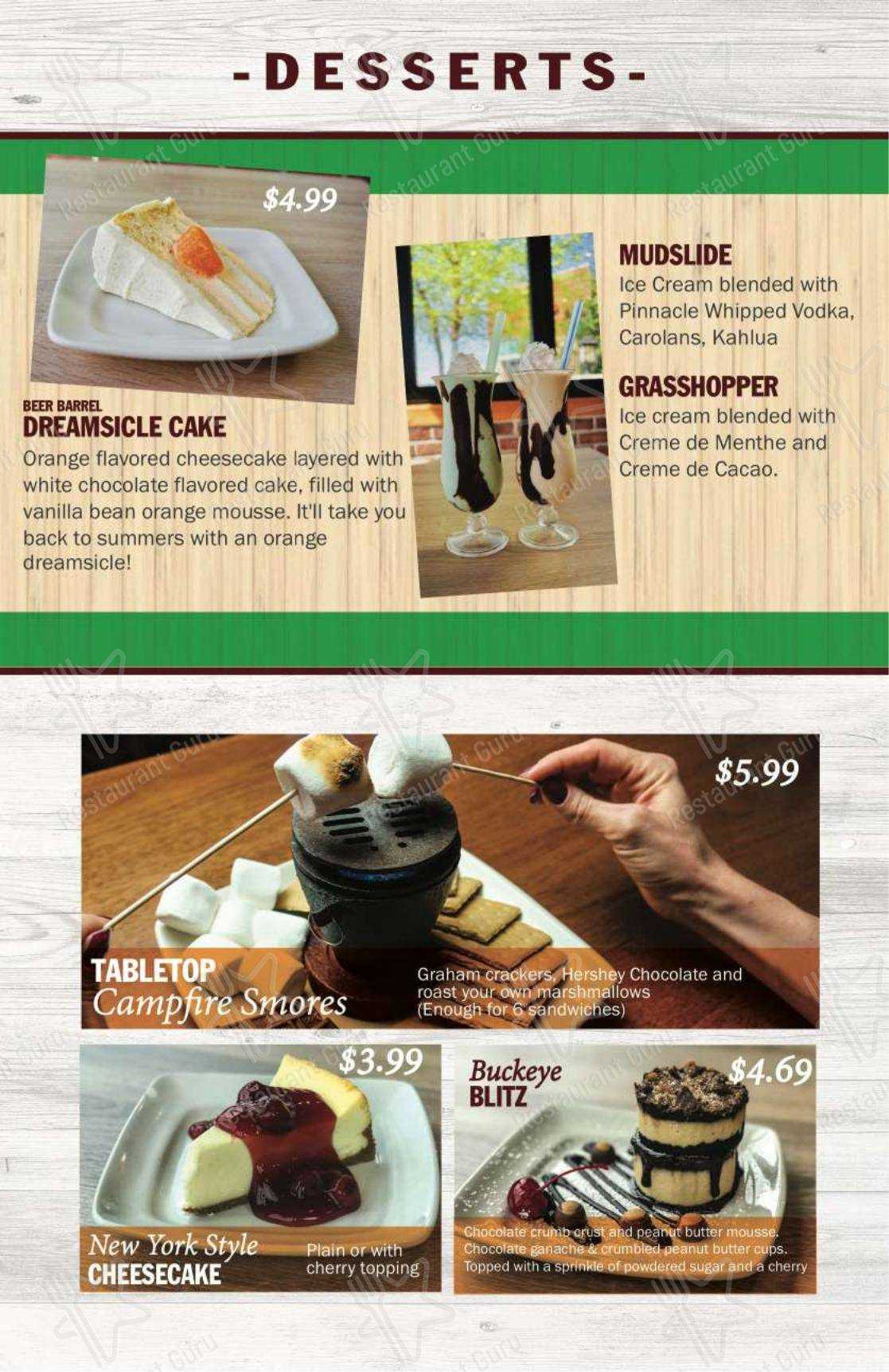 beer barrel printable menu