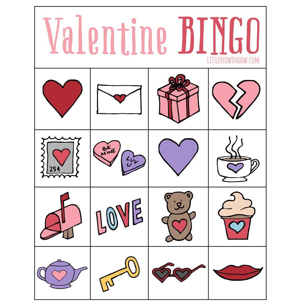 printable valentine bingo