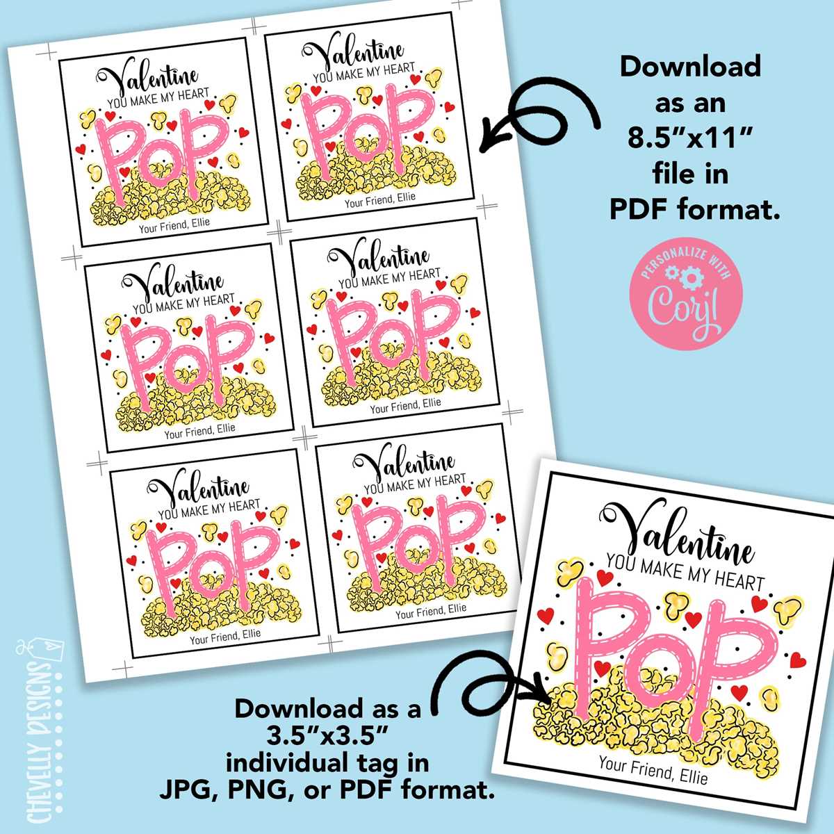 popcorn valentine printable free popcorn valentine printable free