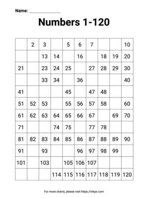 printable 120 chart printable 120 chart