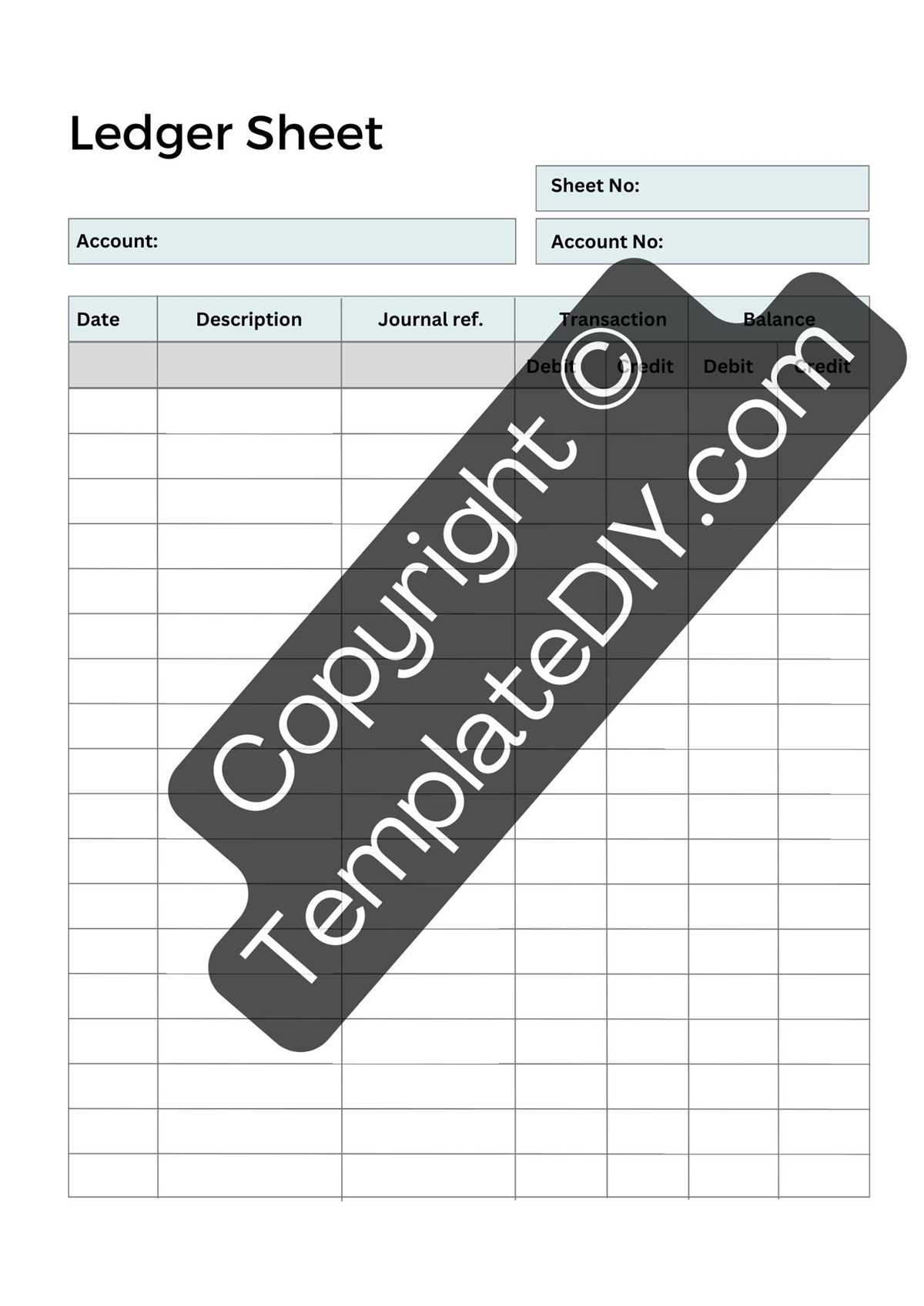 printable account ledger