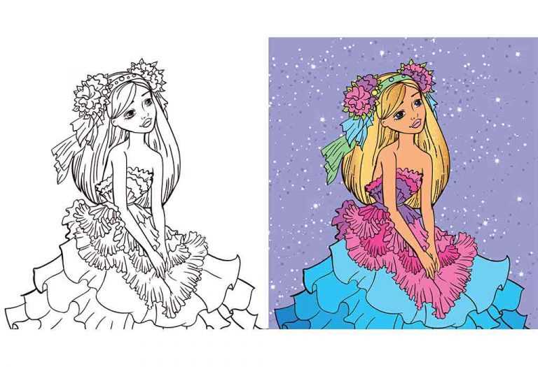 printable barbie colouring