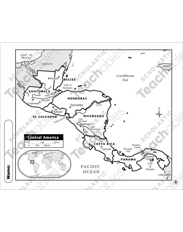 printable central america map printable central america map