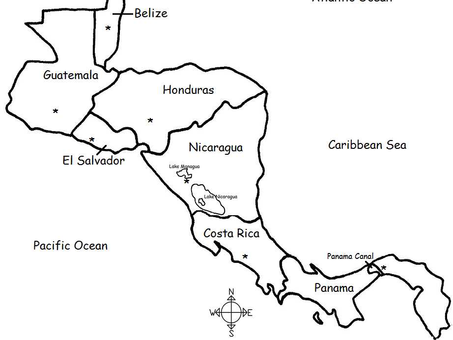 printable central america map printable central america map