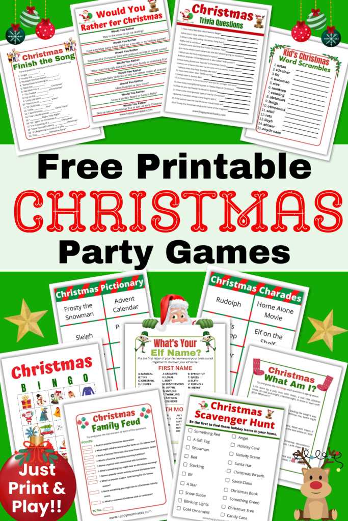 printable christmas games for adults