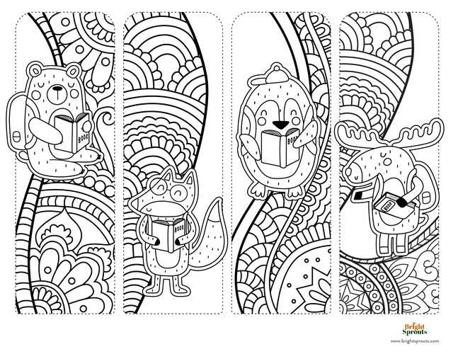 printable coloring bookmarks