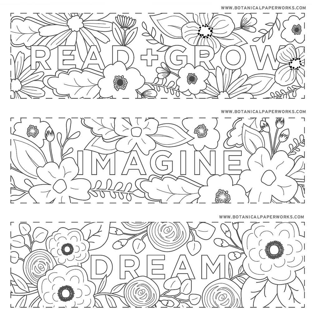 printable coloring bookmarks