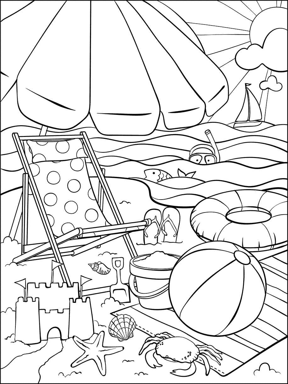 printable coloring pages of the beach printable coloring pages of the beach