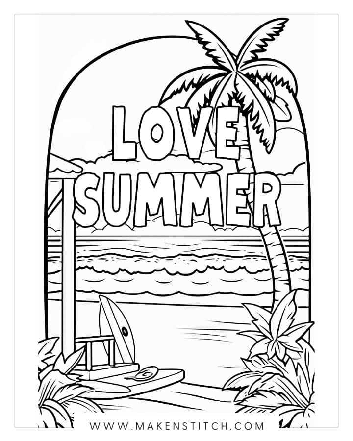 printable coloring sheets for summer