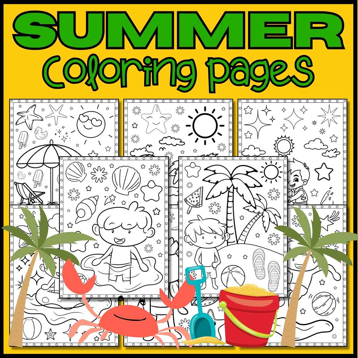 printable coloring sheets for summer
