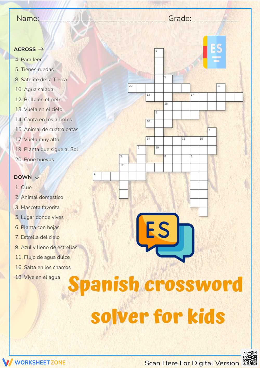 printable crossword puzzles in spanish printable crossword puzzles in spanish