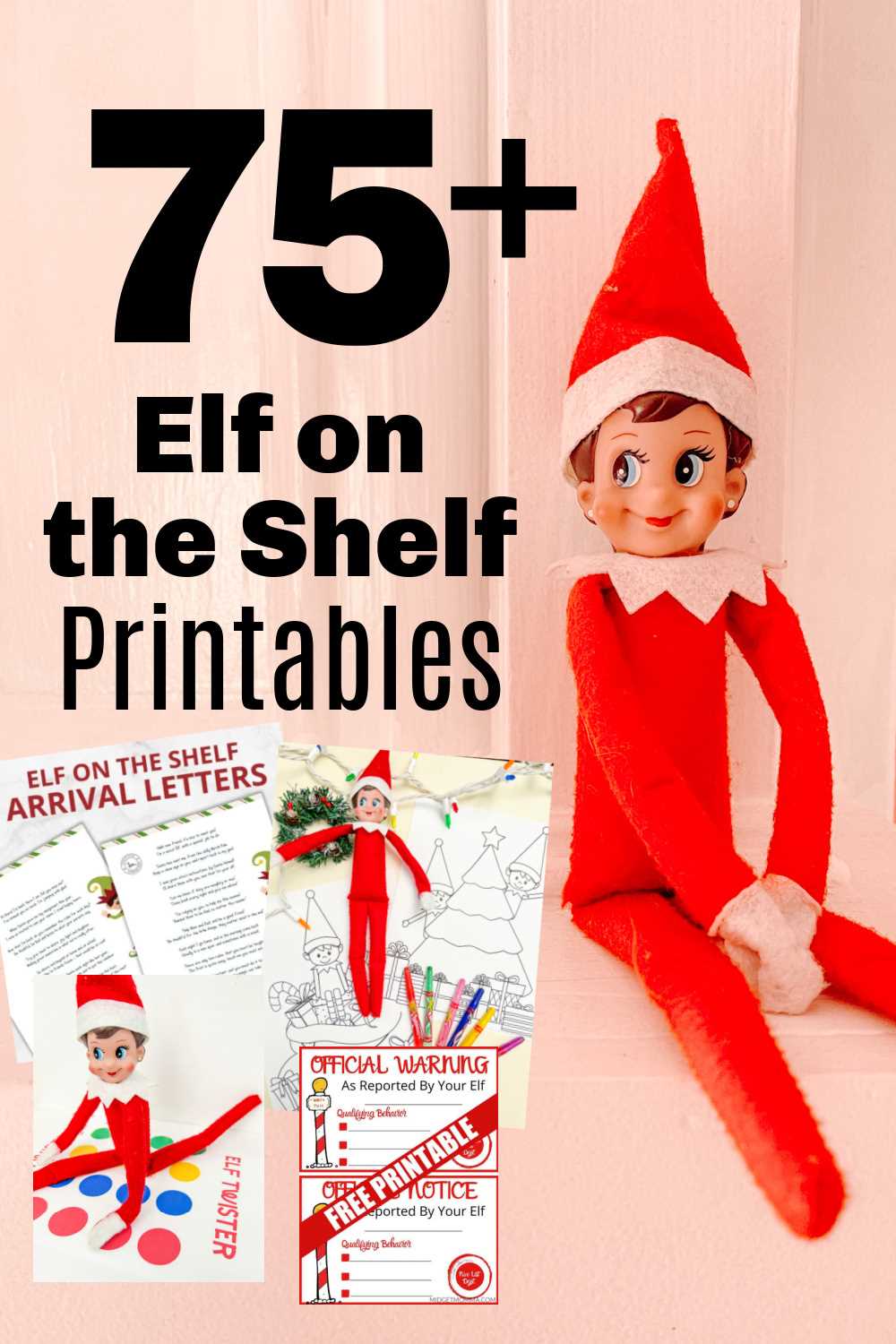 printable elf on shelf