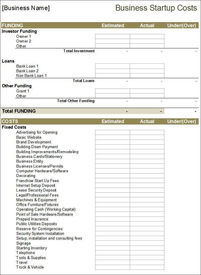 printable financial statement template