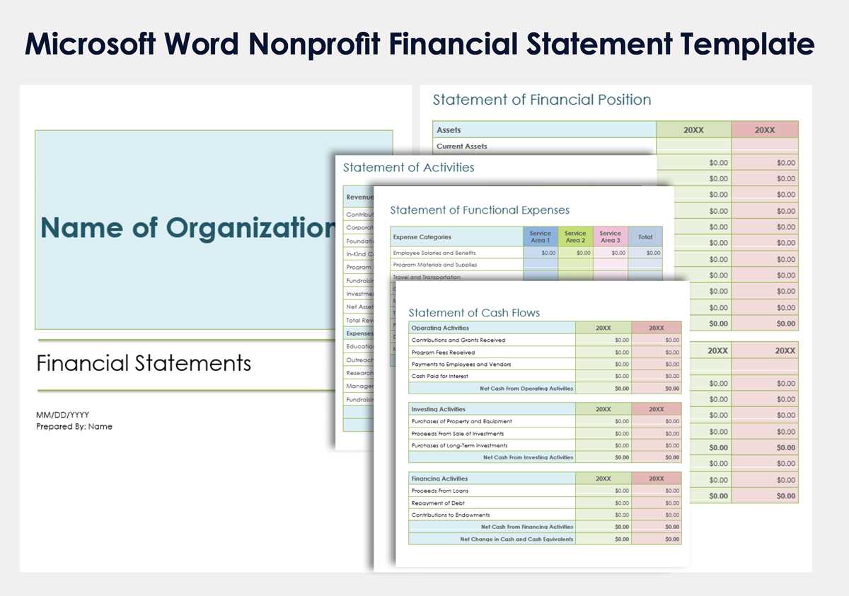 printable financial statement template