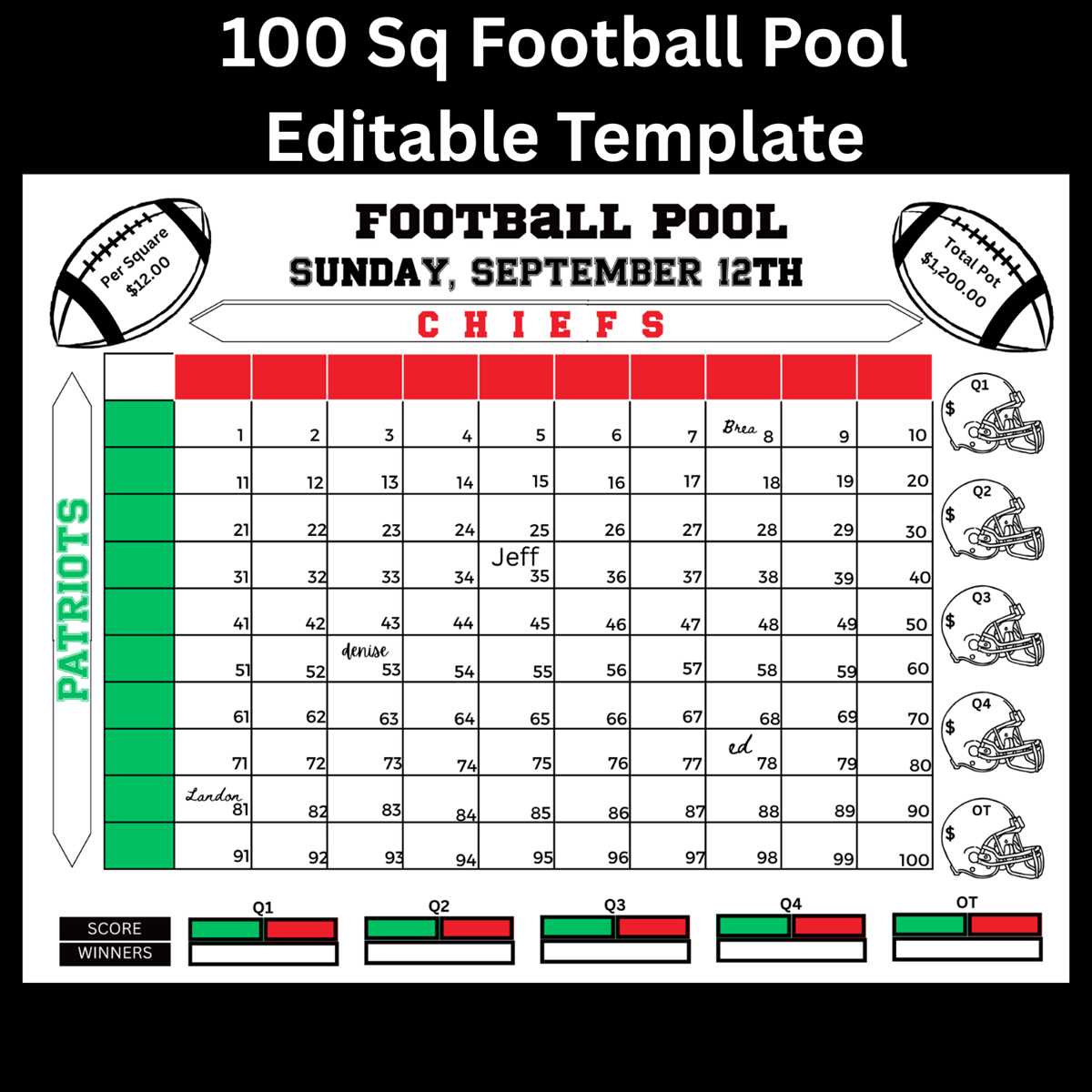 printable football pool template