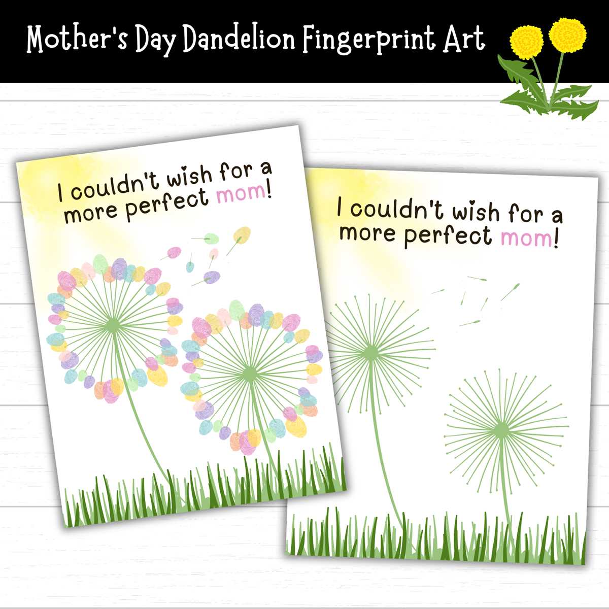 printable free thumbprint dandelion template