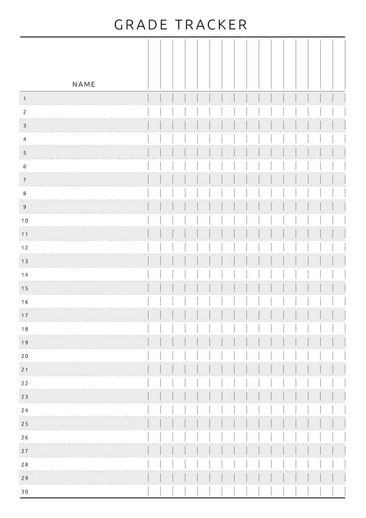 printable grade book