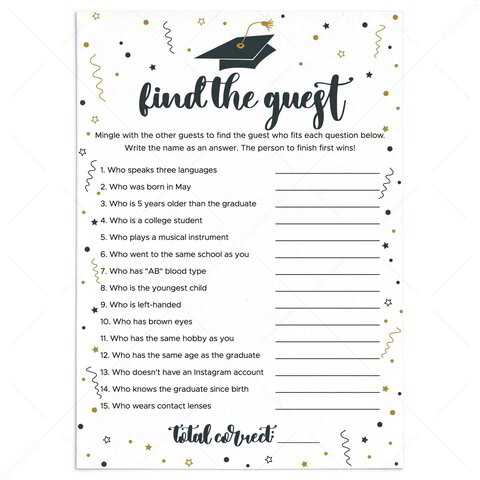 printable graduation games