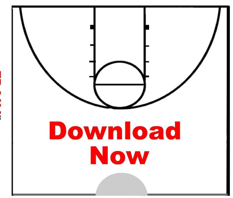 printable half court basketball diagram