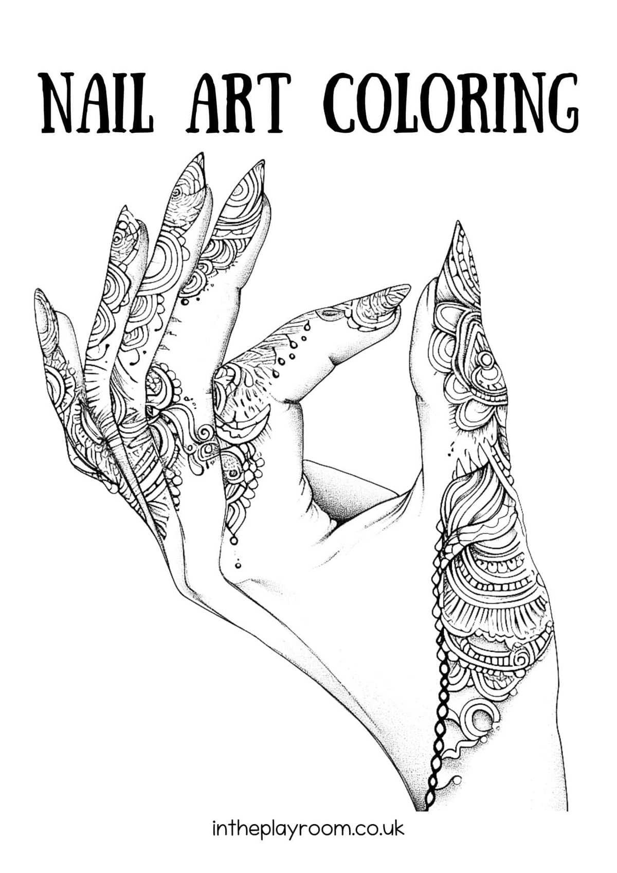 printable hand nail coloring pages printable hand nail coloring pages