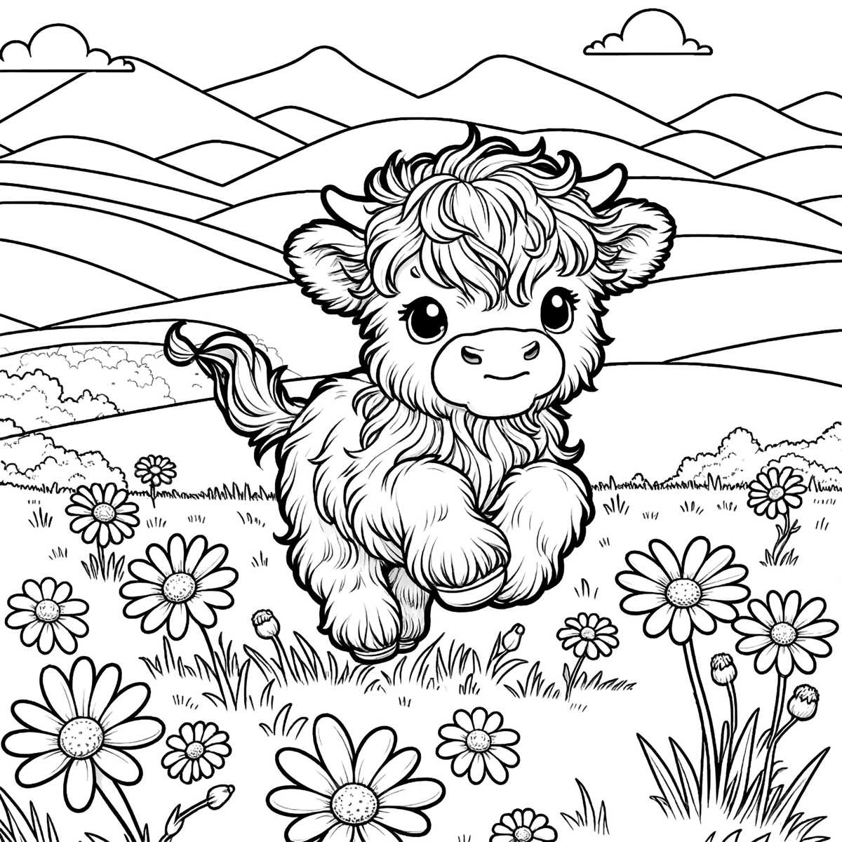 printable highland cow coloring page printable highland cow coloring page